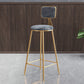Glam Round Indoor Counter Stool Footrest Low Back Counter-height Stool Clearhalo 'Bar Furniture' 'Bar Stools' 'bar_stools' 'furn' 'furn_bar_stools' 'Furniture' 'Kitchen & Dining Furniture' 5639004