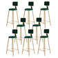 Glam Round Indoor Counter Stool Footrest Low Back Counter-height Stool Green 8 Piece Set Clearhalo 'Bar Furniture' 'Bar Stools' 'bar_stools' 'furn' 'furn_bar_stools' 'Furniture' 'Kitchen & Dining Furniture' 5639005