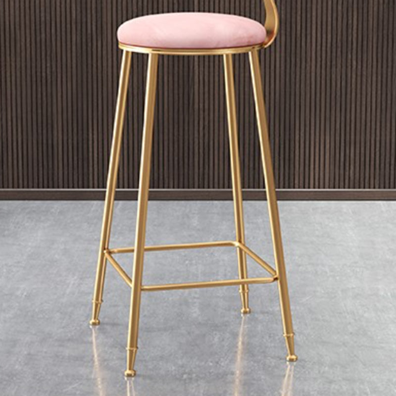 Glam Round Indoor Counter Stool Footrest Low Back Counter-height Stool Clearhalo 'Bar Furniture' 'Bar Stools' 'bar_stools' 'furn' 'furn_bar_stools' 'Furniture' 'Kitchen & Dining Furniture' 5639009
