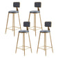 Glam Round Indoor Counter Stool Footrest Low Back Counter-height Stool Grey 4 Piece Set Clearhalo 'Bar Furniture' 'Bar Stools' 'bar_stools' 'furn' 'furn_bar_stools' 'Furniture' 'Kitchen & Dining Furniture' 5639010