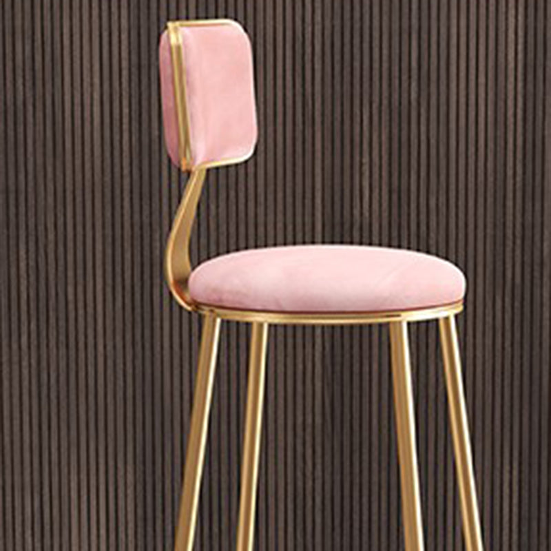 Glam Round Indoor Counter Stool Footrest Low Back Counter-height Stool Clearhalo 'Bar Furniture' 'Bar Stools' 'bar_stools' 'furn' 'furn_bar_stools' 'Furniture' 'Kitchen & Dining Furniture' 5639011