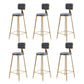 Glam Round Indoor Counter Stool Footrest Low Back Counter-height Stool Grey 6 Piece Set Clearhalo 'Bar Furniture' 'Bar Stools' 'bar_stools' 'furn' 'furn_bar_stools' 'Furniture' 'Kitchen & Dining Furniture' 5639013
