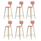 Glam Round Indoor Counter Stool Footrest Low Back Counter-height Stool Pink 6 Piece Set Clearhalo 'Bar Furniture' 'Bar Stools' 'bar_stools' 'furn' 'furn_bar_stools' 'Furniture' 'Kitchen & Dining Furniture' 5639017