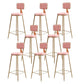 Glam Round Indoor Counter Stool Footrest Low Back Counter-height Stool Pink 8 Piece Set Clearhalo 'Bar Furniture' 'Bar Stools' 'bar_stools' 'furn' 'furn_bar_stools' 'Furniture' 'Kitchen & Dining Furniture' 5639018
