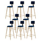 Glam Round Indoor Counter Stool Footrest Low Back Counter-height Stool Blue 8 Piece Set Clearhalo 'Bar Furniture' 'Bar Stools' 'bar_stools' 'furn' 'furn_bar_stools' 'Furniture' 'Kitchen & Dining Furniture' 5639022