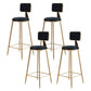 Glam Round Indoor Counter Stool Footrest Low Back Counter-height Stool Black 4 Piece Set Clearhalo 'Bar Furniture' 'Bar Stools' 'bar_stools' 'furn' 'furn_bar_stools' 'Furniture' 'Kitchen & Dining Furniture' 5639024