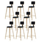 Glam Round Indoor Counter Stool Footrest Low Back Counter-height Stool Black 8 Piece Set Clearhalo 'Bar Furniture' 'Bar Stools' 'bar_stools' 'furn' 'furn_bar_stools' 'Furniture' 'Kitchen & Dining Furniture' 5639026