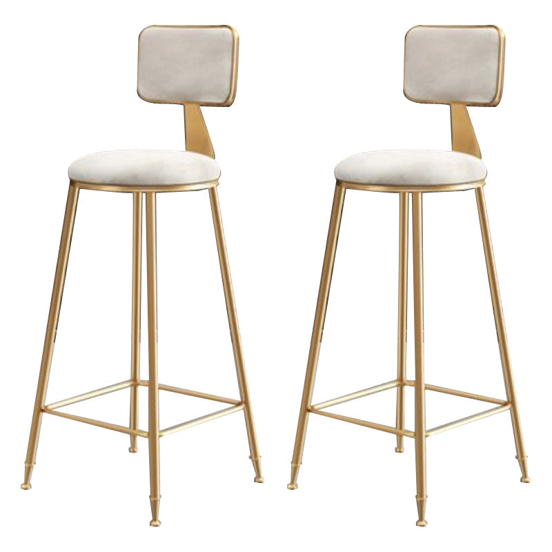 Glam Round Indoor Counter Stool Footrest Low Back Counter-height Stool White 2 Piece Set Clearhalo 'Bar Furniture' 'Bar Stools' 'bar_stools' 'furn' 'furn_bar_stools' 'Furniture' 'Kitchen & Dining Furniture' 5639027