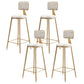 Glam Round Indoor Counter Stool Footrest Low Back Counter-height Stool White 4 Piece Set Clearhalo 'Bar Furniture' 'Bar Stools' 'bar_stools' 'furn' 'furn_bar_stools' 'Furniture' 'Kitchen & Dining Furniture' 5639028