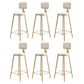 Glam Round Indoor Counter Stool Footrest Low Back Counter-height Stool White 6 Piece Set Clearhalo 'Bar Furniture' 'Bar Stools' 'bar_stools' 'furn' 'furn_bar_stools' 'Furniture' 'Kitchen & Dining Furniture' 5639029