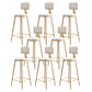 Glam Round Indoor Counter Stool Footrest Low Back Counter-height Stool White 8 Piece Set Clearhalo 'Bar Furniture' 'Bar Stools' 'bar_stools' 'furn' 'furn_bar_stools' 'Furniture' 'Kitchen & Dining Furniture' 5639030