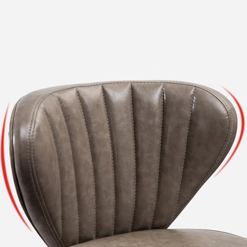 Modern Metal Barstool Faux Leather Counter Stool with Iorn 4 Legs Clearhalo 'Bar Furniture' 'Bar Stools' 'bar_stools' 'furn' 'furn_bar_stools' 'Furniture' 'Kitchen & Dining Furniture' 5639087