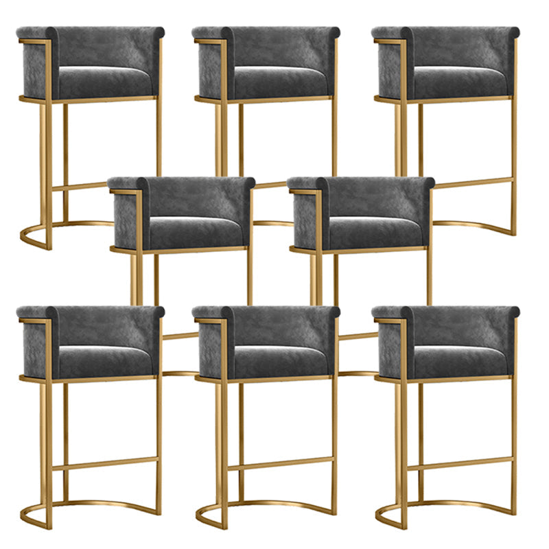 Glam Fabric Counter Stool Luxury Furniture with Gold Legs in Matte Finish for Indoor