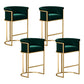 Glam Fabric Counter Stool Luxury Furniture with Gold Legs in Matte Finish for Indoor