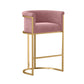 Glam Fabric Counter Stool Luxury Furniture with Gold Legs in Matte Finish for Indoor