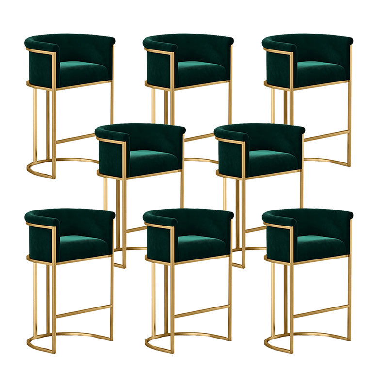Glam Fabric Counter Stool Luxury Furniture with Gold Legs in Matte Finish for Indoor