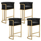 Glam Fabric Counter Stool Luxury Furniture with Gold Legs in Matte Finish for Indoor