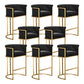 Glam Fabric Counter Stool Luxury Furniture with Gold Legs in Matte Finish for Indoor