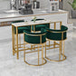 Glam Fabric Counter Stool Luxury Furniture with Gold Legs in Matte Finish for Indoor
