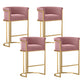 Glam Fabric Counter Stool Luxury Furniture with Gold Legs in Matte Finish for Indoor