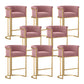 Glam Fabric Counter Stool Luxury Furniture with Gold Legs in Matte Finish for Indoor