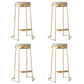 Contemporary Metal Barstool Faux Leather Backless Counter Stool with Iorn 4 Legs 4 Piece Set Clearhalo 'Bar Furniture' 'Bar Stools' 'bar_stools' 'furn' 'furn_bar_stools' 'Furniture' 'Kitchen & Dining Furniture' 5639133
