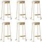 Contemporary Metal Barstool Faux Leather Backless Counter Stool with Iorn 4 Legs 6 Piece Set Clearhalo 'Bar Furniture' 'Bar Stools' 'bar_stools' 'furn' 'furn_bar_stools' 'Furniture' 'Kitchen & Dining Furniture' 5639135