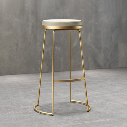 Contemporary Metal Barstool Faux Leather Backless Counter Stool with Iorn 4 Legs 1 Piece Clearhalo 'Bar Furniture' 'Bar Stools' 'bar_stools' 'furn' 'furn_bar_stools' 'Furniture' 'Kitchen & Dining Furniture' 5639137