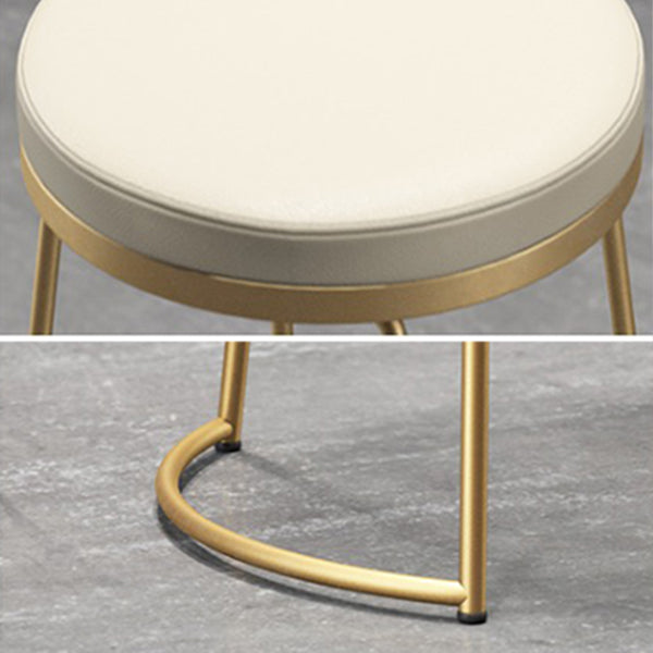 Contemporary Metal Barstool Faux Leather Backless Counter Stool with Iorn 4 Legs Clearhalo 'Bar Furniture' 'Bar Stools' 'bar_stools' 'furn' 'furn_bar_stools' 'Furniture' 'Kitchen & Dining Furniture' 5639140