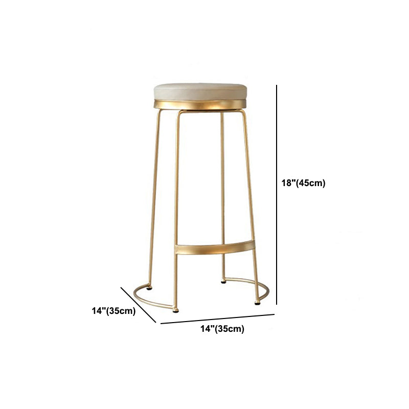 Contemporary Metal Barstool Faux Leather Backless Counter Stool with Iorn 4 Legs Clearhalo 'Bar Furniture' 'Bar Stools' 'bar_stools' 'furn' 'furn_bar_stools' 'Furniture' 'Kitchen & Dining Furniture' 5639144