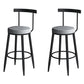 Contemporary Metal Barstool Fabric Upholstered Counter Stool in Matte Finish for Indoor
