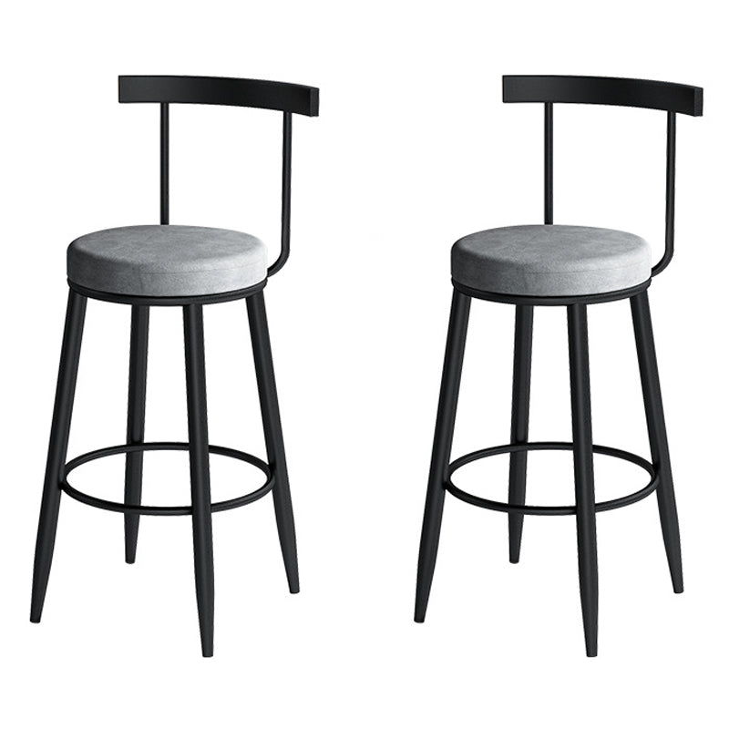Contemporary Metal Barstool Fabric Upholstered Counter Stool in Matte Finish for Indoor