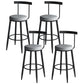 Contemporary Metal Barstool Fabric Upholstered Counter Stool in Matte Finish for Indoor