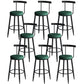 Zeitgenössischer Metall Barstool Stoff gepolsterte Thekenhocker im matten Finish für Innenräume