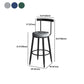 Contemporary Metal Barstool Fabric Upholstered Counter Stool in Matte Finish for Indoor