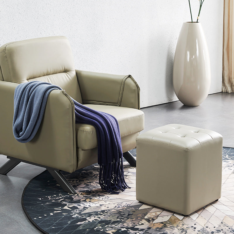 Contemporary Tufted Ottoman Water Resistant Leather Foot Stool Square Ottoman Clearhalo 'furn' 'furn_ottomans_poufs' 'Furniture' 'Living Room Furniture' 'Ottomans & Poufs' 'ottomans_poufs' 5639201