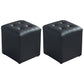 Contemporary Tufted Ottoman Water Resistant Leather Foot Stool Square Ottoman Black 2 Piece Set Clearhalo 'furn' 'furn_ottomans_poufs' 'Furniture' 'Living Room Furniture' 'Ottomans & Poufs' 'ottomans_poufs' 5639205