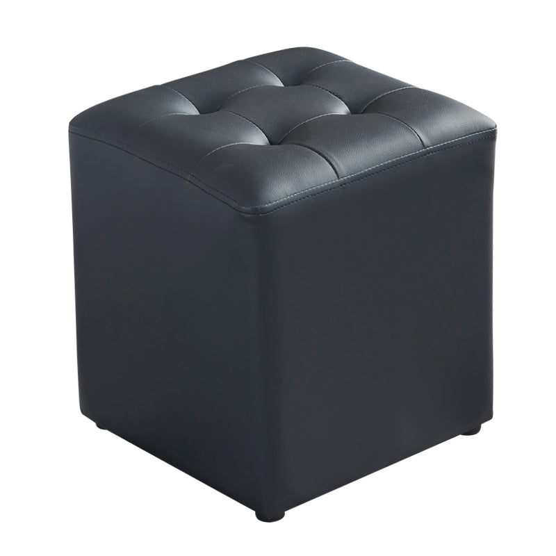 Contemporary Tufted Ottoman Water Resistant Leather Foot Stool Square Ottoman Clearhalo 'furn' 'furn_ottomans_poufs' 'Furniture' 'Living Room Furniture' 'Ottomans & Poufs' 'ottomans_poufs' 5639206