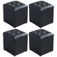 Contemporary Tufted Ottoman Water Resistant Leather Foot Stool Square Ottoman Black 4 Piece Set Clearhalo 'furn' 'furn_ottomans_poufs' 'Furniture' 'Living Room Furniture' 'Ottomans & Poufs' 'ottomans_poufs' 5639208