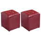 Contemporary Tufted Ottoman Water Resistant Leather Foot Stool Square Ottoman Red 2 Piece Set Clearhalo 'furn' 'furn_ottomans_poufs' 'Furniture' 'Living Room Furniture' 'Ottomans & Poufs' 'ottomans_poufs' 5639211
