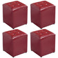 Contemporary Tufted Ottoman Water Resistant Leather Foot Stool Square Ottoman Red 4 Piece Set Clearhalo 'furn' 'furn_ottomans_poufs' 'Furniture' 'Living Room Furniture' 'Ottomans & Poufs' 'ottomans_poufs' 5639212