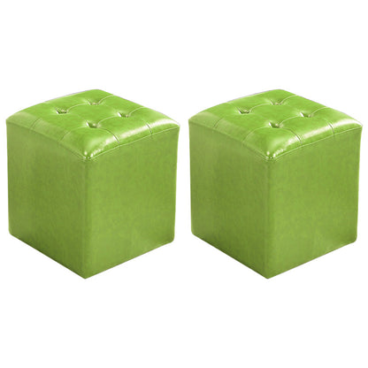 Contemporary Tufted Ottoman Water Resistant Leather Foot Stool Square Ottoman Green Clearhalo 'furn' 'furn_ottomans_poufs' 'Furniture' 'Living Room Furniture' 'Ottomans & Poufs' 'ottomans_poufs' 5639213