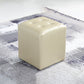 Contemporary Tufted Ottoman Water Resistant Leather Foot Stool Square Ottoman Beige 1 Piece Clearhalo 'furn' 'furn_ottomans_poufs' 'Furniture' 'Living Room Furniture' 'Ottomans & Poufs' 'ottomans_poufs' 5639221