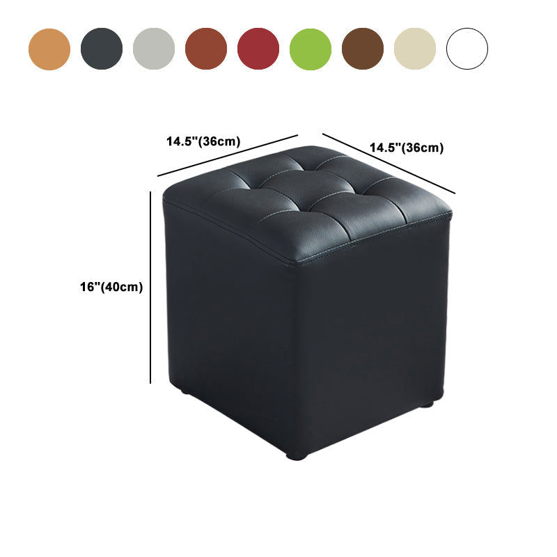 Contemporary Tufted Ottoman Water Resistant Leather Foot Stool Square Ottoman Clearhalo 'furn' 'furn_ottomans_poufs' 'Furniture' 'Living Room Furniture' 'Ottomans & Poufs' 'ottomans_poufs' 5639231