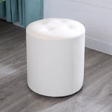 Modern Cylinder Shape Boucle Pouf Plain PU Leather Tufted Ottoman Footrest Clearhalo 'furn' 'furn_ottomans_poufs' 'Furniture' 'Living Room Furniture' 'Ottomans & Poufs' 'ottomans_poufs' 5639247