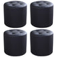 Modern Cylinder Shape Boucle Pouf Plain PU Leather Tufted Ottoman Footrest 13"L x 13"W x 11"H Black 4 Piece Set Clearhalo 'furn' 'furn_ottomans_poufs' 'Furniture' 'Living Room Furniture' 'Ottomans & Poufs' 'ottomans_poufs' 5639284