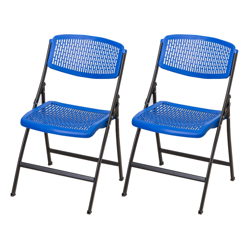 Modern Armless Conference Chair Plastic No Wheels Office Chair Blue 2 Piece Set Clearhalo 'furn' 'furn_office_chair' 'Furniture' 'Office Chairs' 'Office Furniture' 'office_chair' 5639930