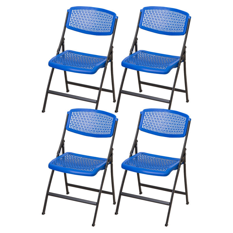 Modern Armless Conference Chair Plastic No Wheels Office Chair Blue 4 Piece Set Clearhalo 'furn' 'furn_office_chair' 'Furniture' 'Office Chairs' 'Office Furniture' 'office_chair' 5639932
