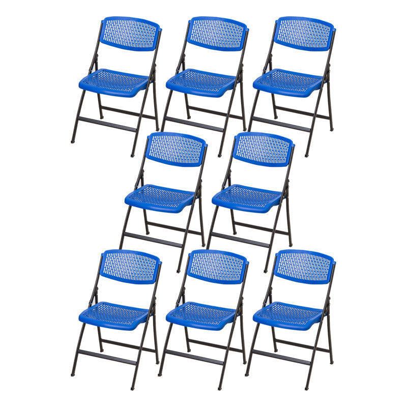 Modern Armless Conference Chair Plastic No Wheels Office Chair Blue 8 Piece Set Clearhalo 'furn' 'furn_office_chair' 'Furniture' 'Office Chairs' 'Office Furniture' 'office_chair' 5639935