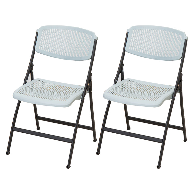 Modern Armless Conference Chair Plastic No Wheels Office Chair Grey 2 Piece Set Clearhalo 'furn' 'furn_office_chair' 'Furniture' 'Office Chairs' 'Office Furniture' 'office_chair' 5639938
